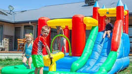 dry combo bounce house with slide