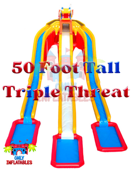 Triple Threat Inflatable Water Slide custom order 90+ days - Only Inflatables