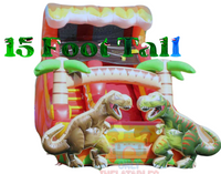 Dinosaur Inflatable Water Slide With Pool - Only Inflatables