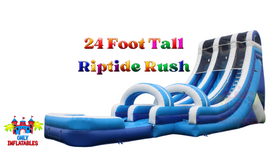 Riptide Rush Inflatable Double Lane Water Slide With Large Pool - Only Inflatables